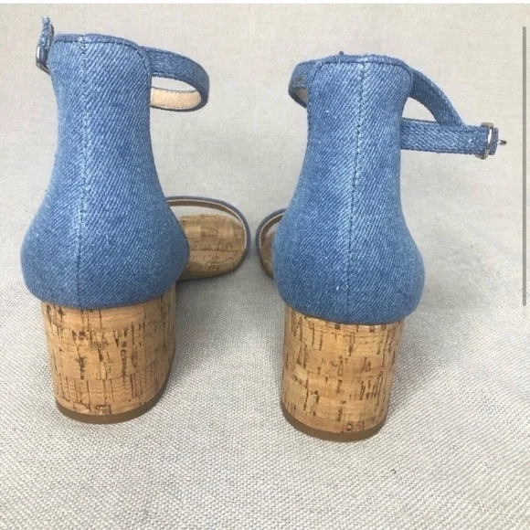Steve Madden Irenee C Denim Cork Ankle Strap Sandals size 8.5 - Picture 6 of 8
